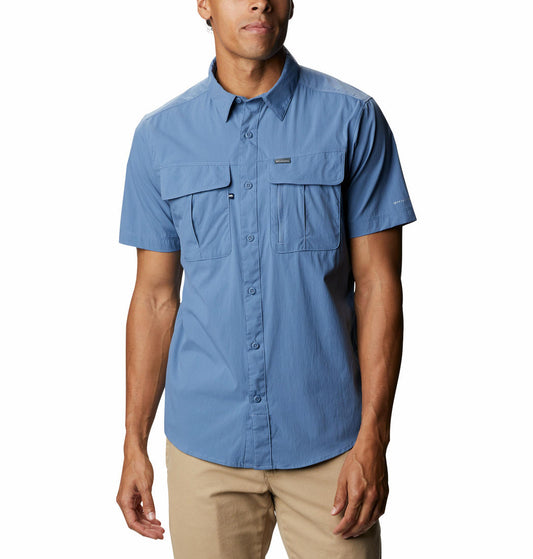 Columbia Men Blue Newton Ridge Short Sleeve Shirts