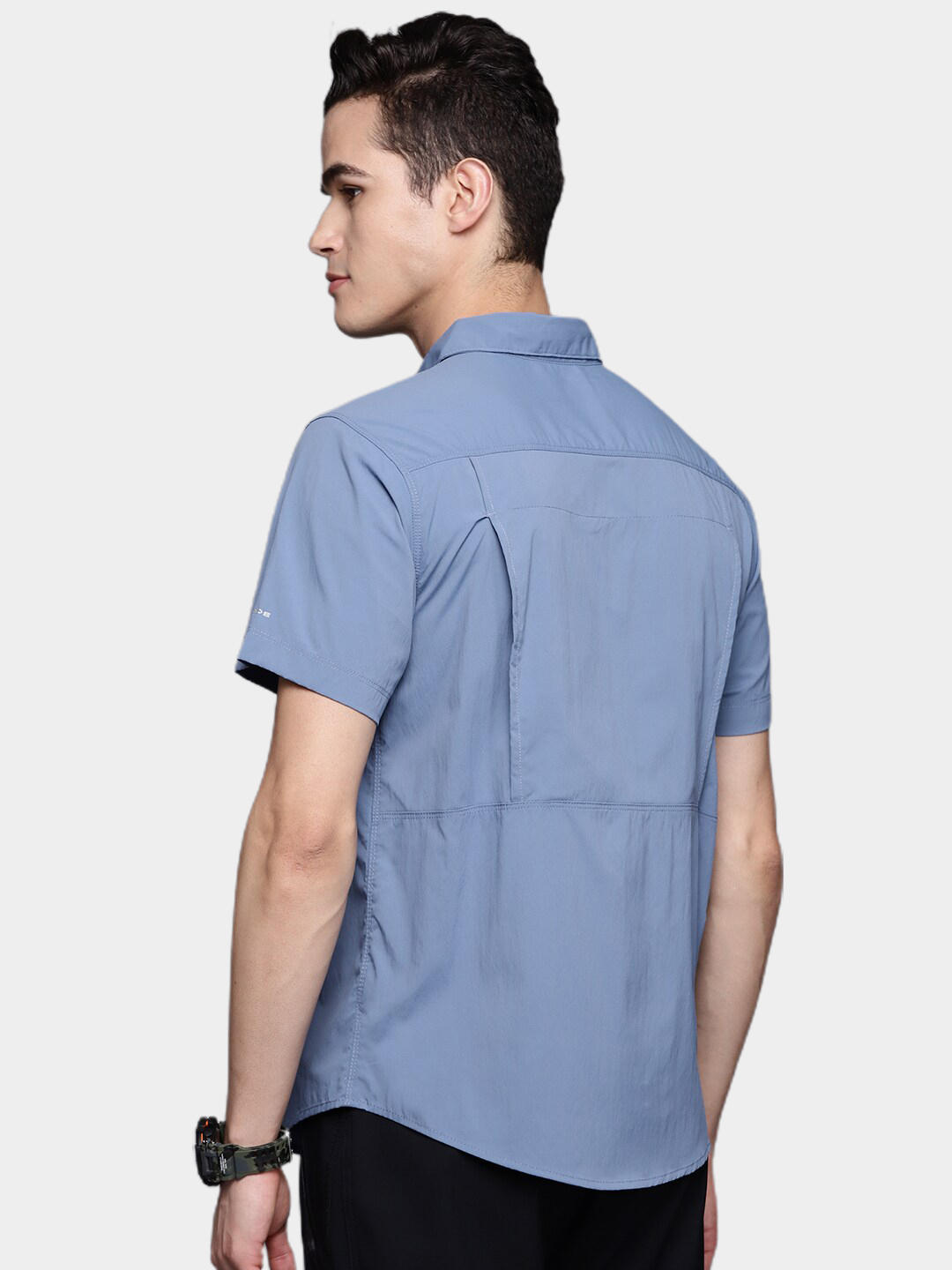 Columbia Men Blue Newton Ridge Short Sleeve Shirts