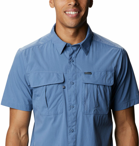 Columbia Men Blue Newton Ridge Short Sleeve Shirts