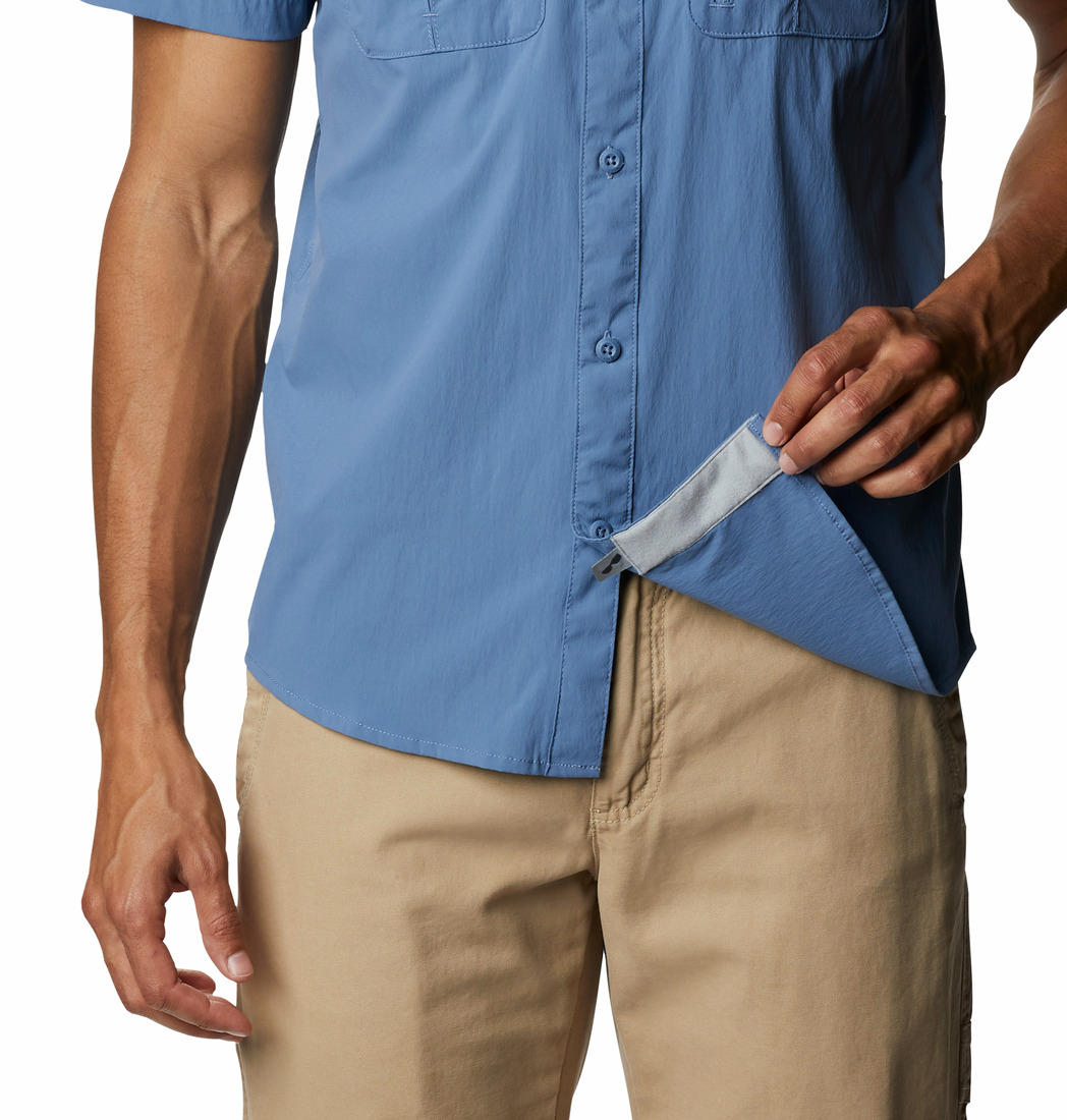 Columbia Men Blue Newton Ridge Short Sleeve Shirts