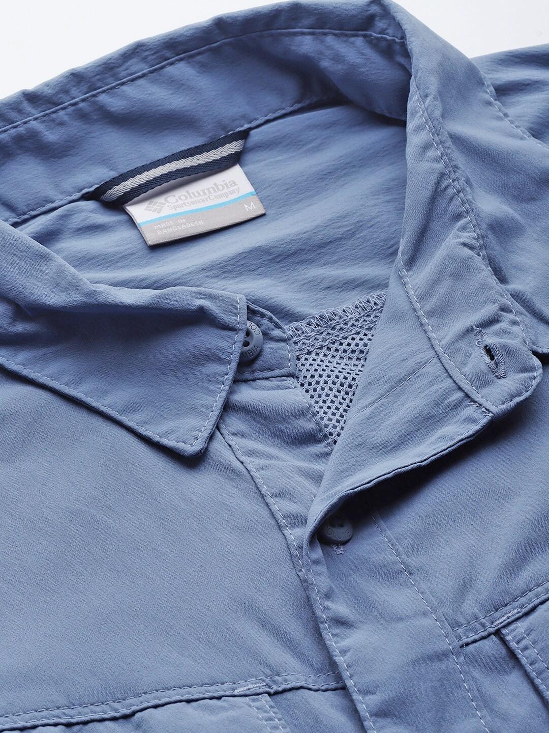 Columbia Men Blue Newton Ridge Short Sleeve Shirts
