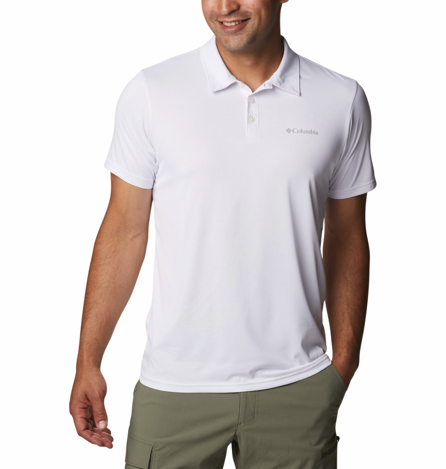Columbia Men White Omni-Wick Hike Polo Tshirt