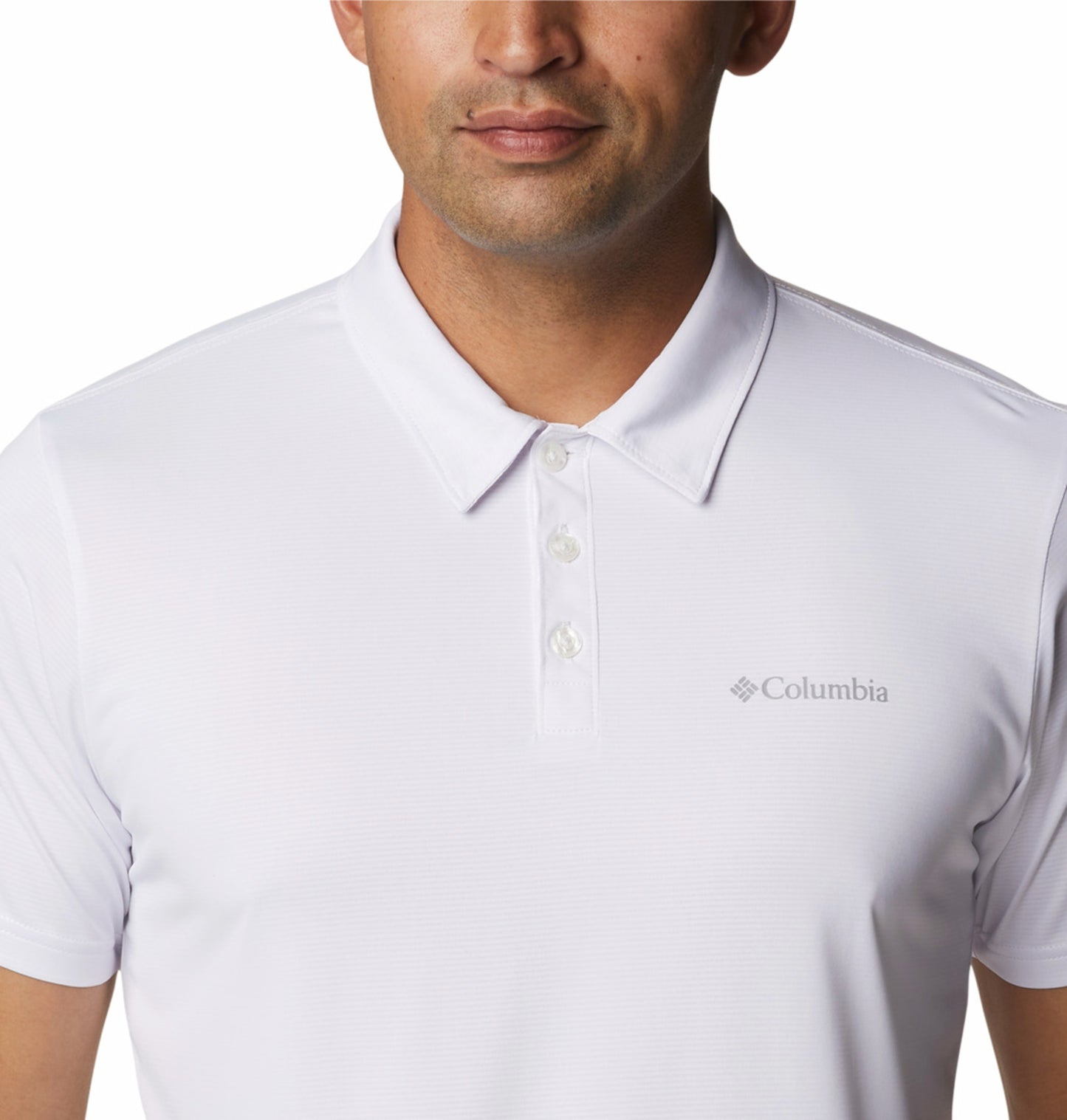 Columbia Men White Omni-Wick Hike Polo Tshirt