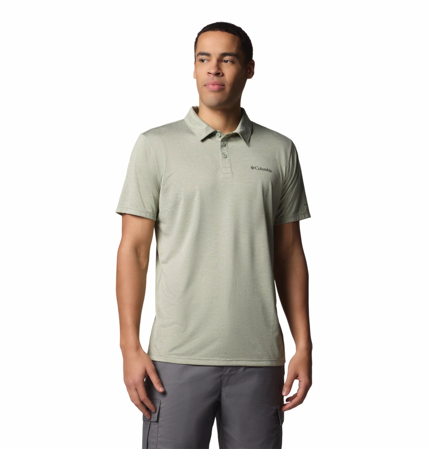 Columbia Men Green Omni-Wick Hike Polo Tshirt