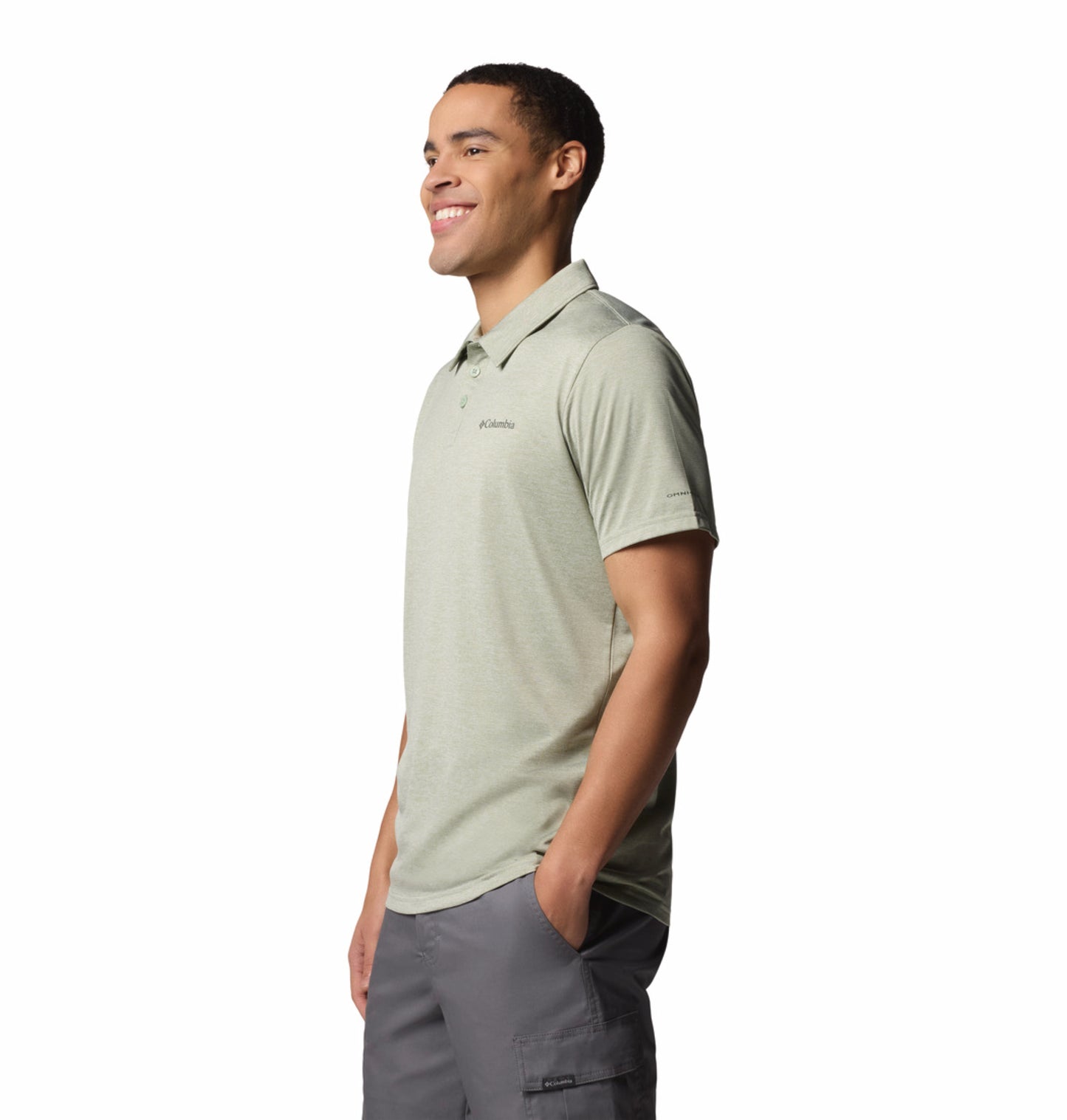 Columbia Men Green Omni-Wick Hike Polo Tshirt