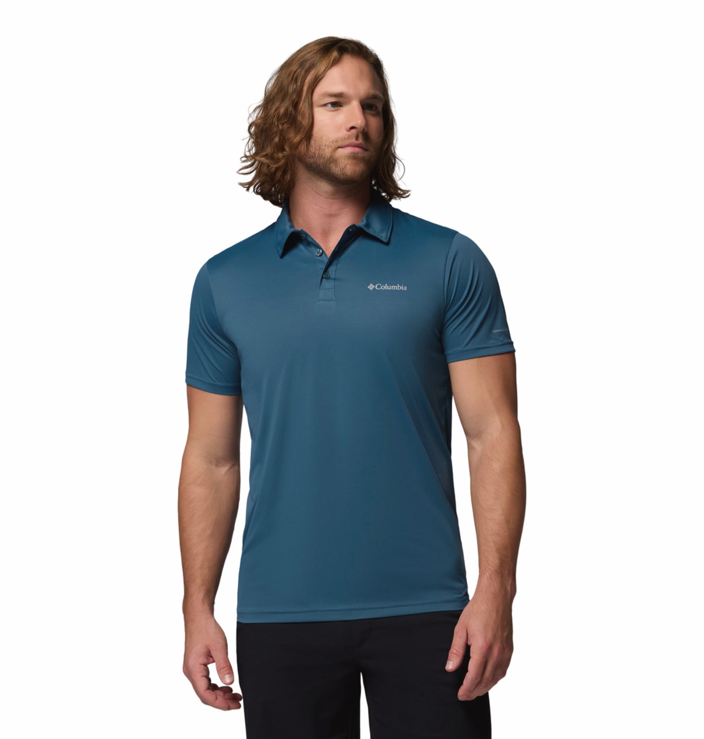 Columbia Men Blue Omni-Wick Hike Polo Tshirt