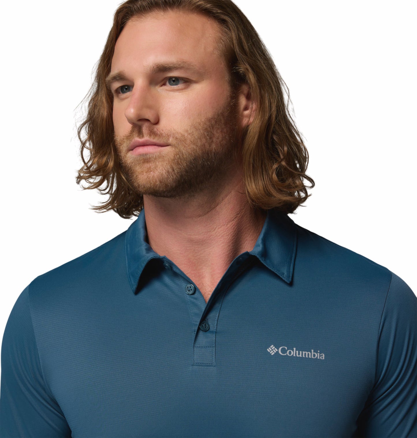 Columbia Men Blue Omni-Wick Hike Polo Tshirt