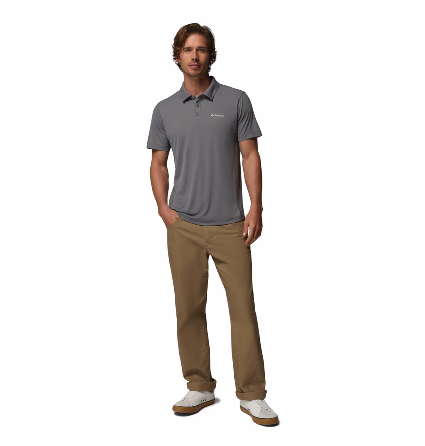 Columbia Men Grey Omni-Freeze Zero Rules Polo Tshirt