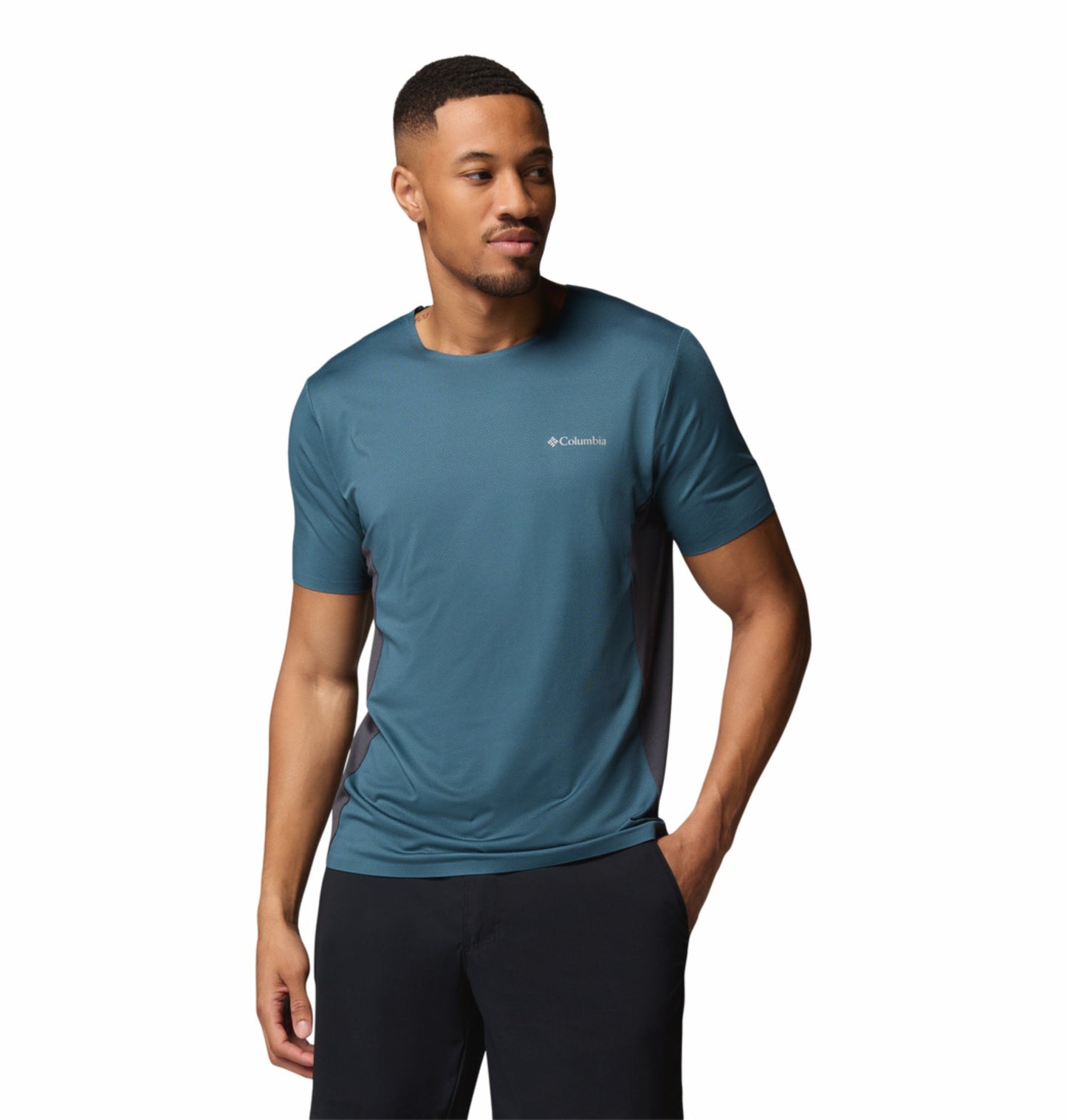 Columbia Men Blue Omni-Wick Three Pitch Tshirt