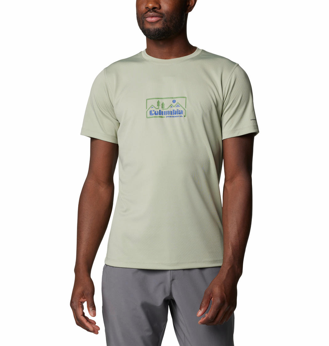 Columbia Men Green Zero Rules Short Sleeve Graphic Shirt