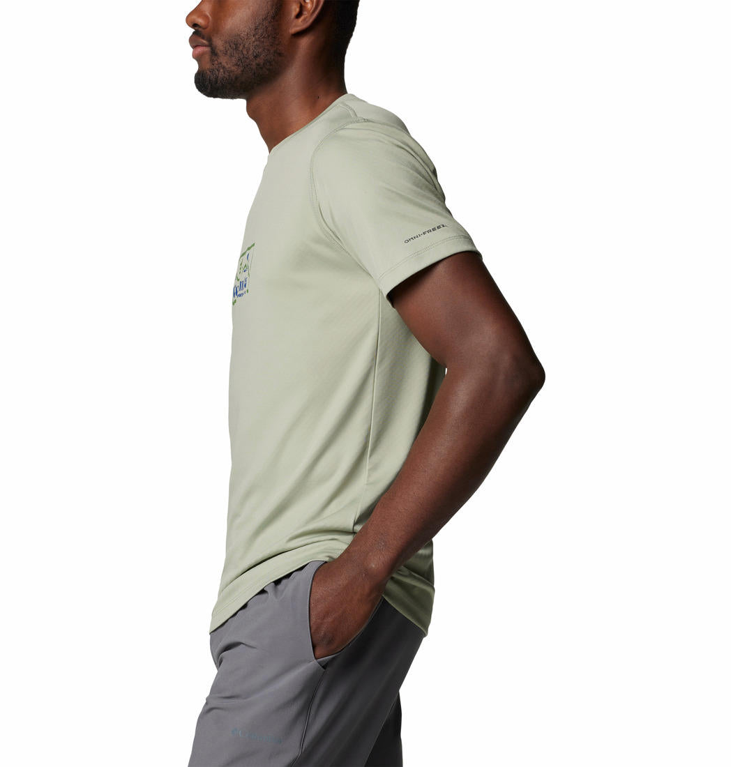 Columbia Men Green Zero Rules Short Sleeve Graphic Shirt