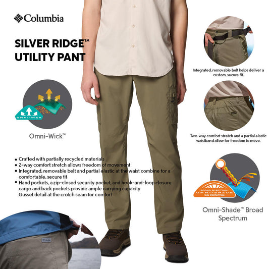 Columbia Mens Green Omni-Wick Silver Ridge Utility Pant