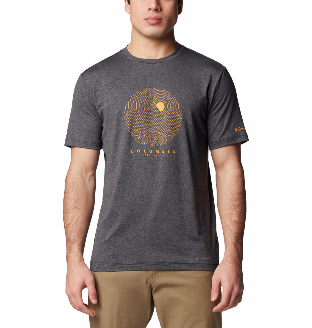 Columbia Mens Black Kwick Hike Graphic Short Sleeve Tshirt