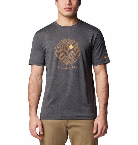 Columbia Mens Black Kwick Hike Graphic Short Sleeve Tshirt