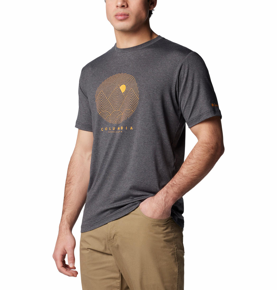 Columbia Mens Black Kwick Hike Graphic Short Sleeve Tshirt