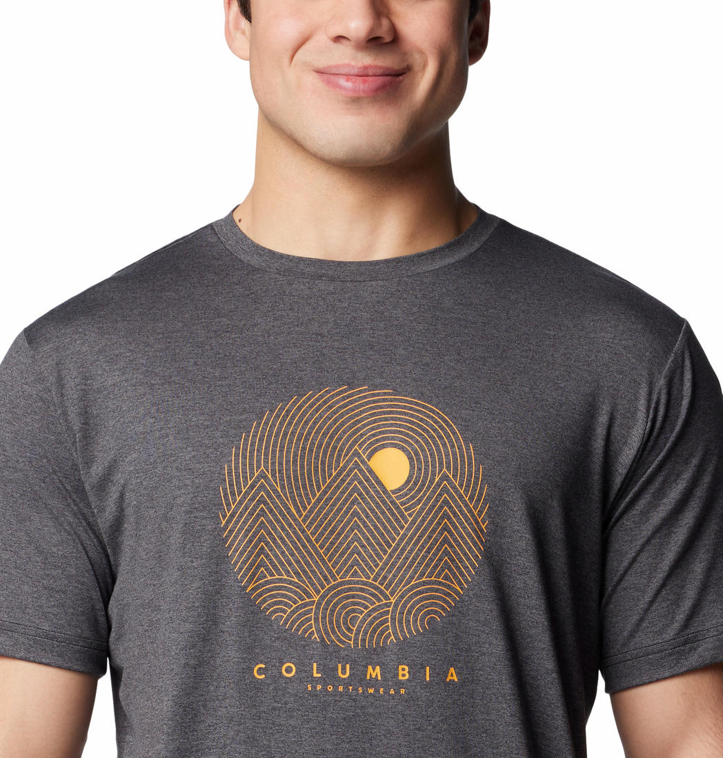 Columbia Mens Black Kwick Hike Graphic Short Sleeve Tshirt