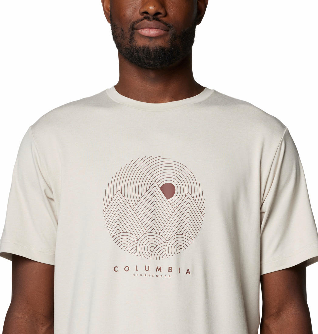 Columbia Mens Brown Kwick Hike Graphic Short Sleeve Tee