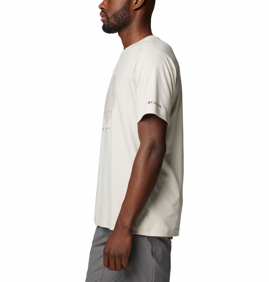 Columbia Mens Brown Kwick Hike Graphic Short Sleeve Tee