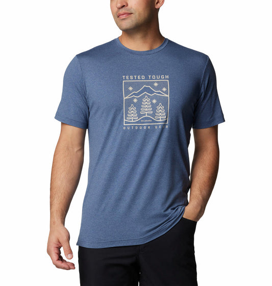 Columbia Mens Blue Kwick Hike Graphic Short Sleeve Tee