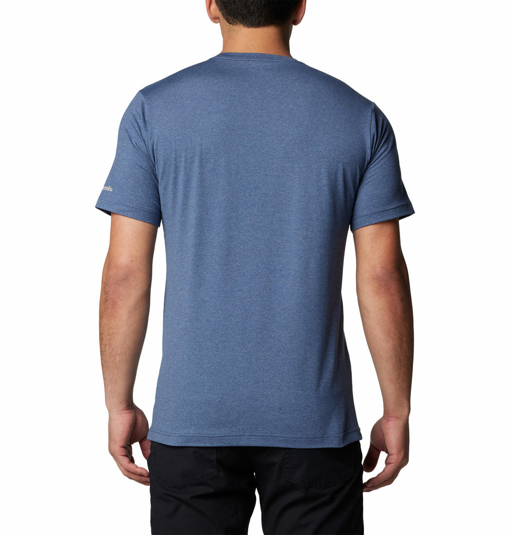 Columbia Mens Blue Kwick Hike Graphic Short Sleeve Tee