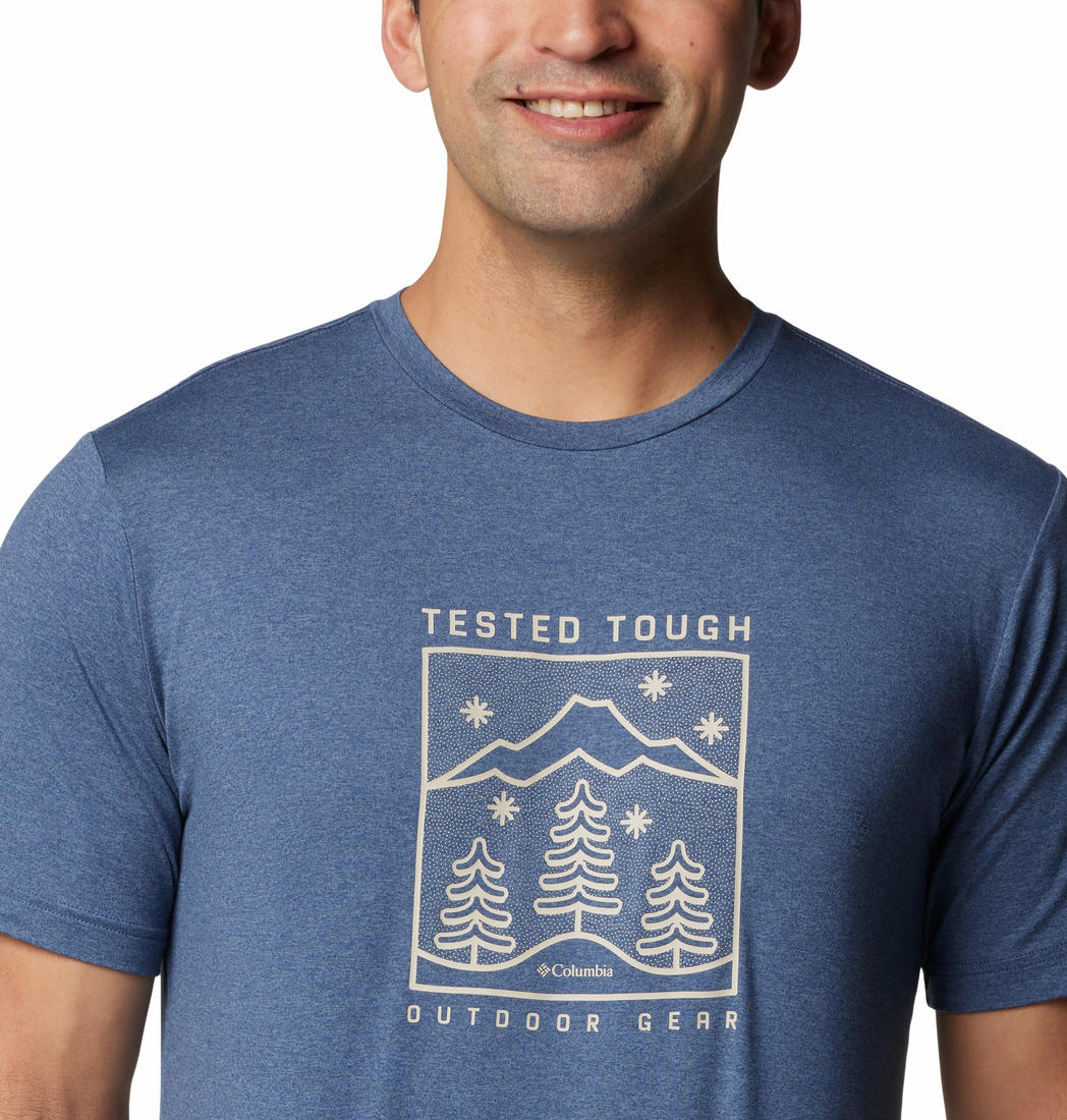 Columbia Mens Blue Kwick Hike Graphic Short Sleeve Tee