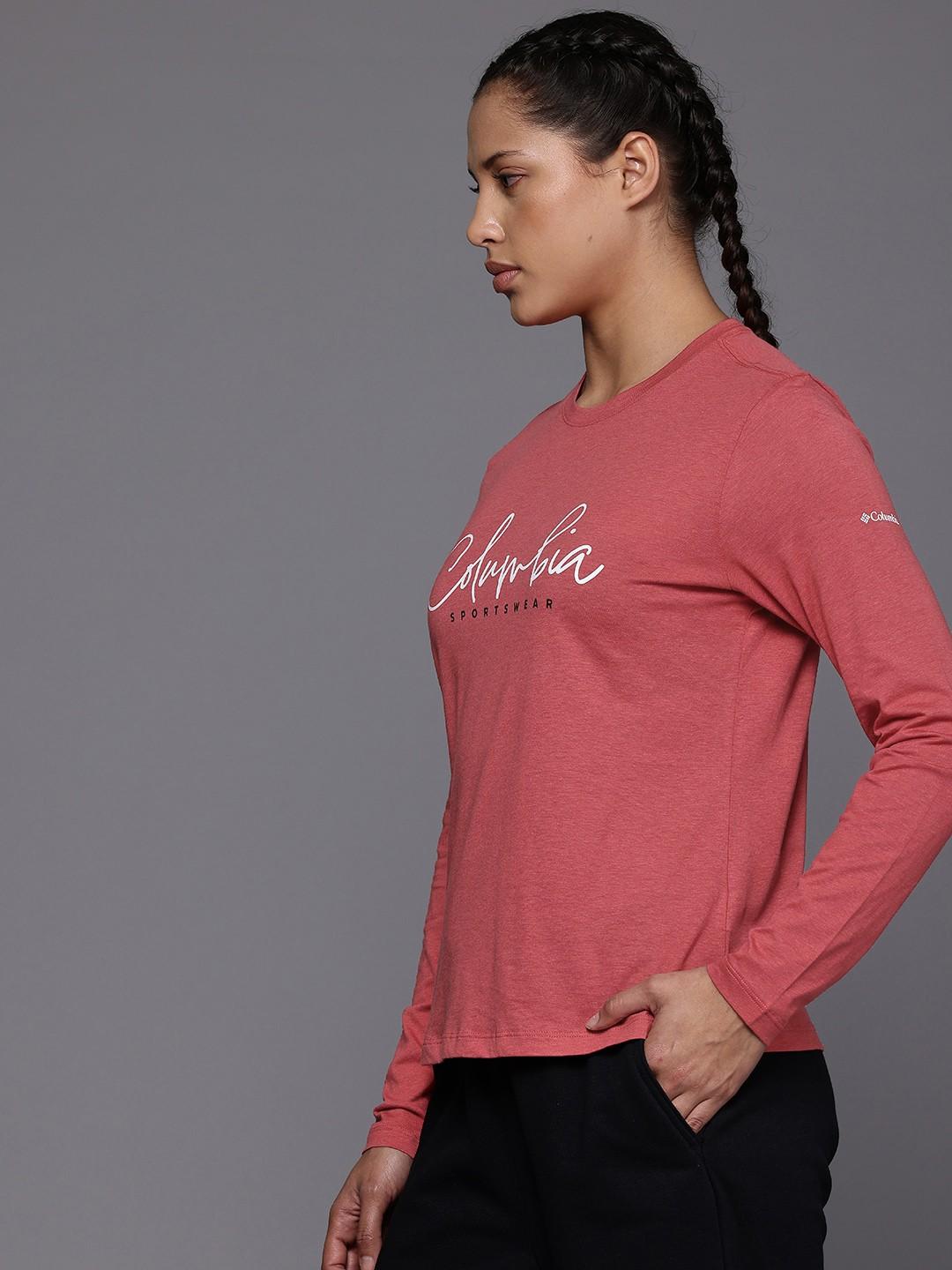 Columbia Womens Red Trek Relaxed Long Sleeve Tshirt