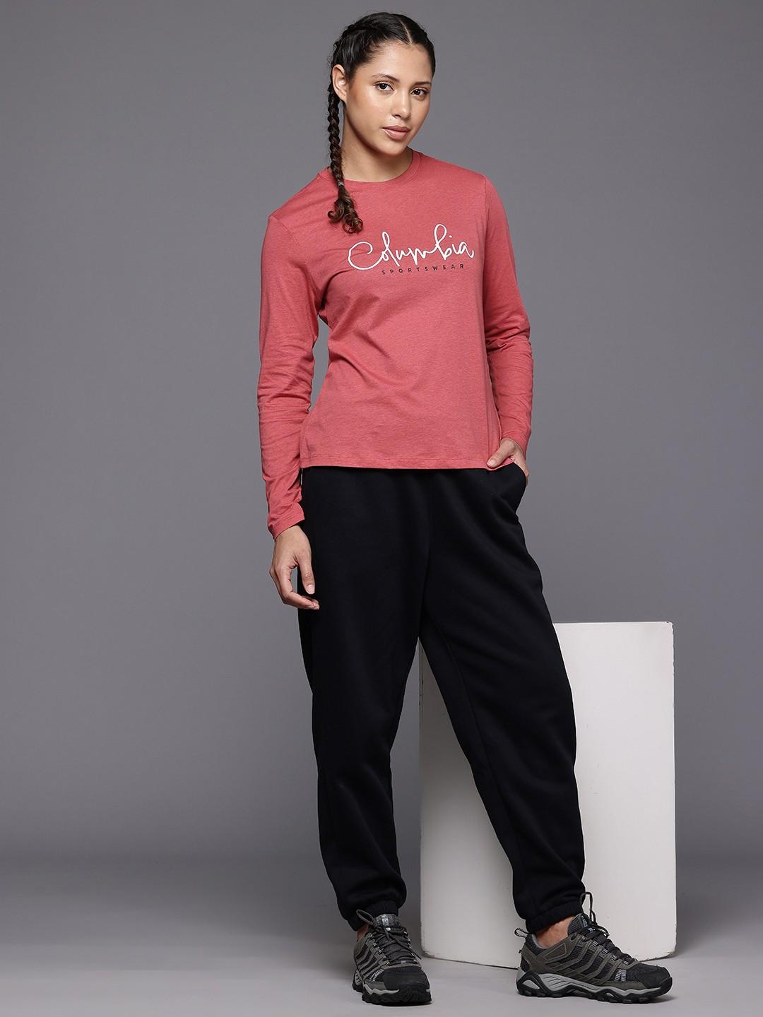 Columbia Womens Red Trek Relaxed Long Sleeve Tshirt