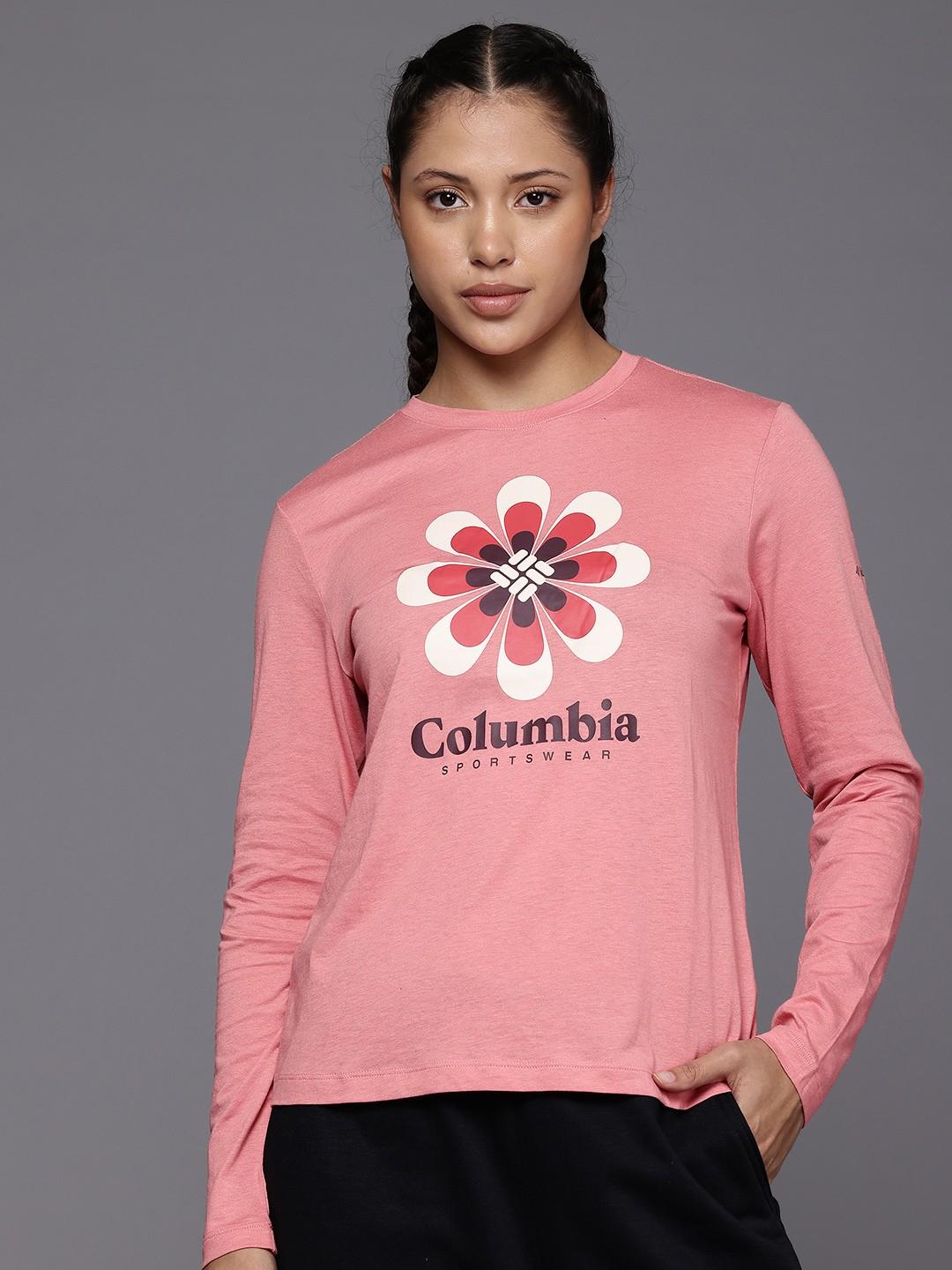 Columbia Womens Pink Trek Relaxed Long Sleeve Tshirt