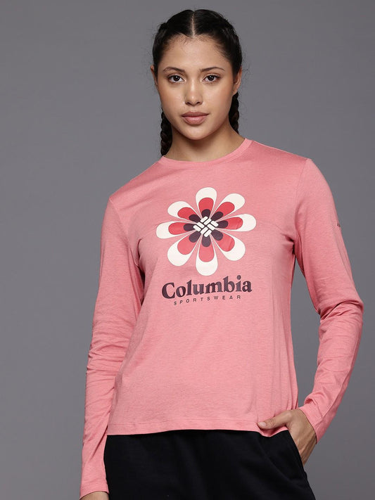 Columbia Womens Pink Trek Relaxed Long Sleeve Tshirt