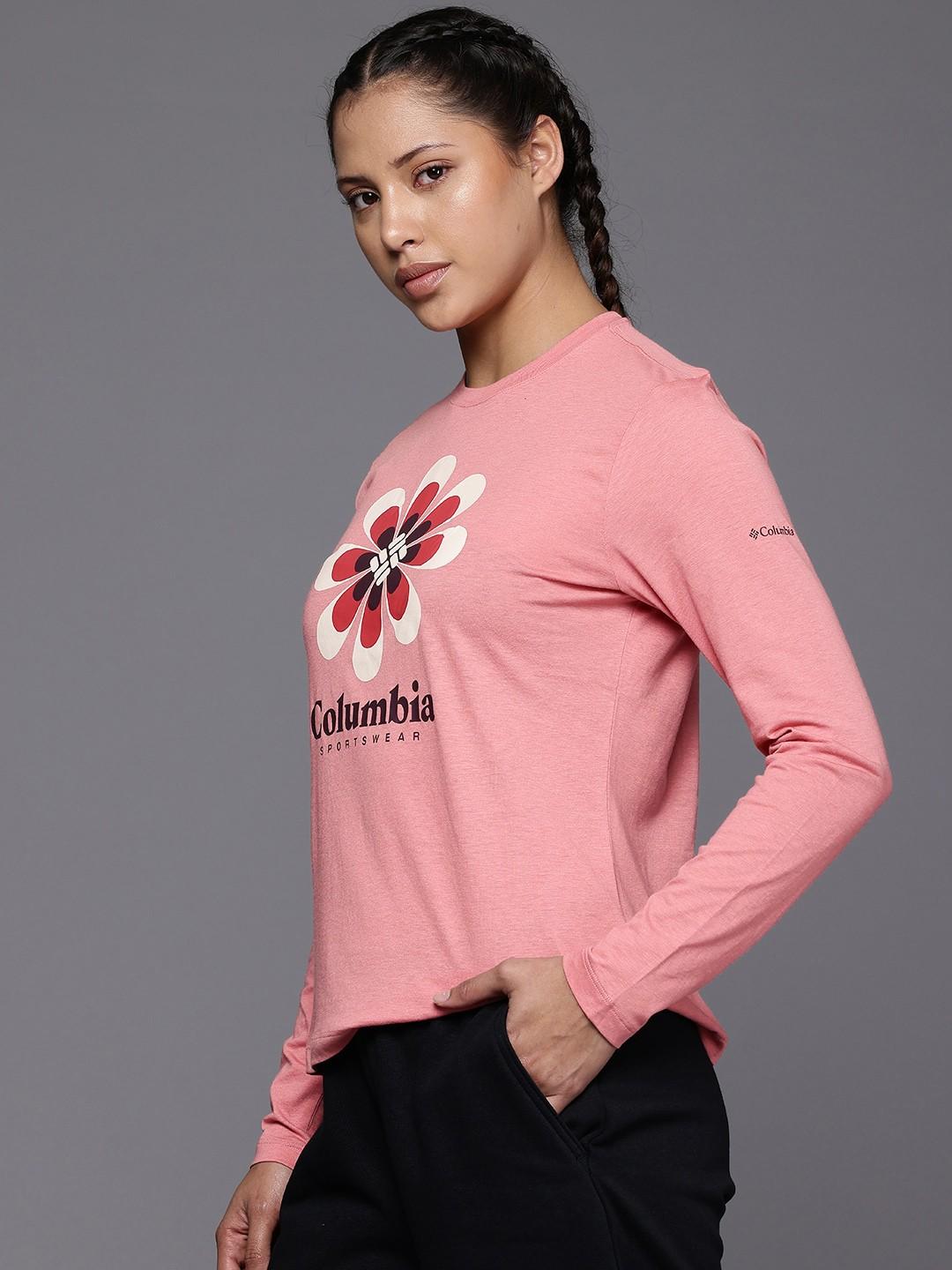 Columbia Womens Pink Trek Relaxed Long Sleeve Tshirt