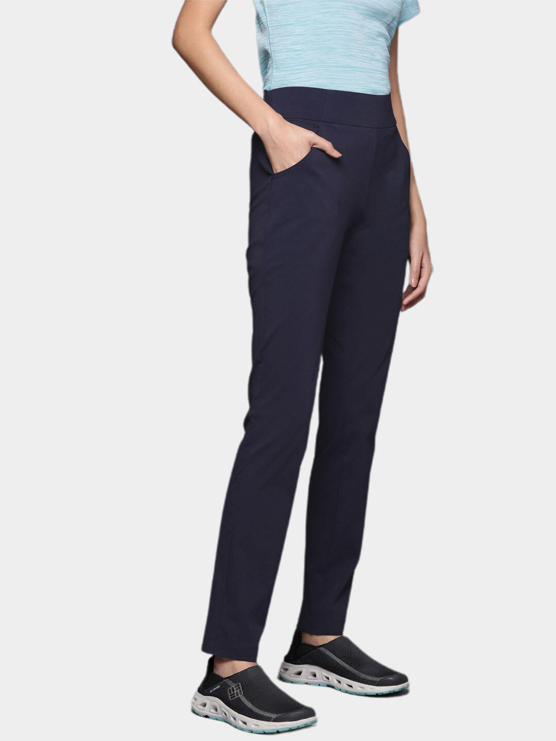 Columbia Women Navy Blue Anytime Casual Pull On Pant