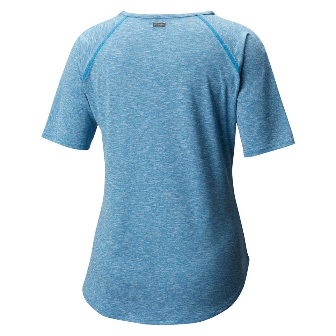 Columbia Women Blue Wander More SS Tee (Sun Protection)
