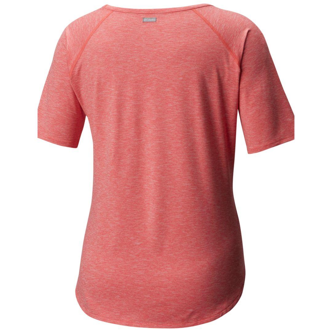 Columbia Women Pink Wander More SS Tee (Sun Protection)