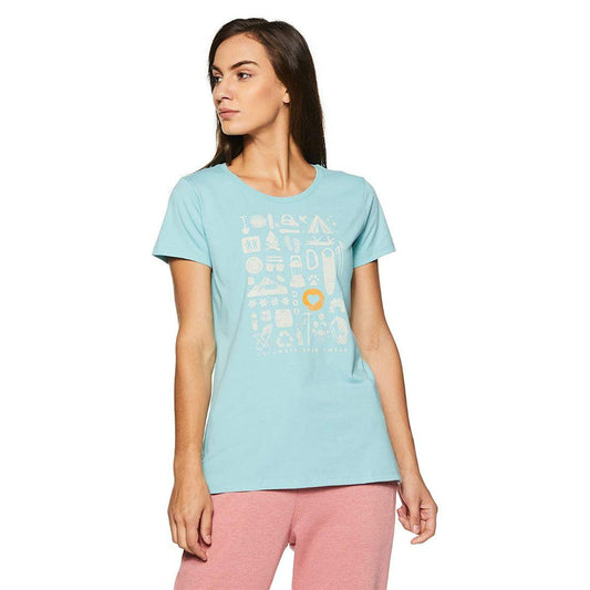 Columbia Women Blue Camp Stamp Performance T-Shirt