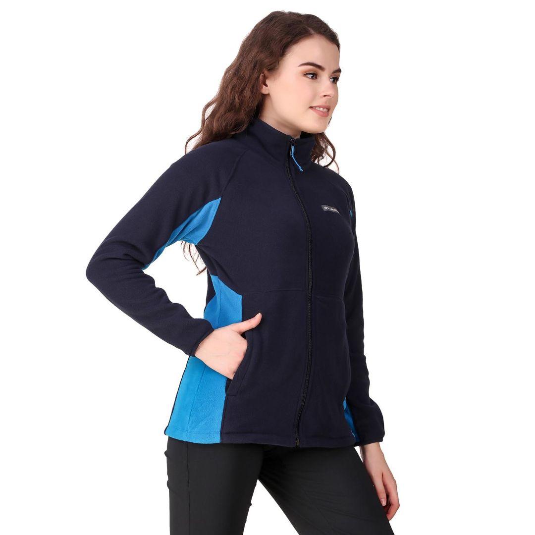 Columbia Women Navy Blue Basin Trail Fleece Full Zip