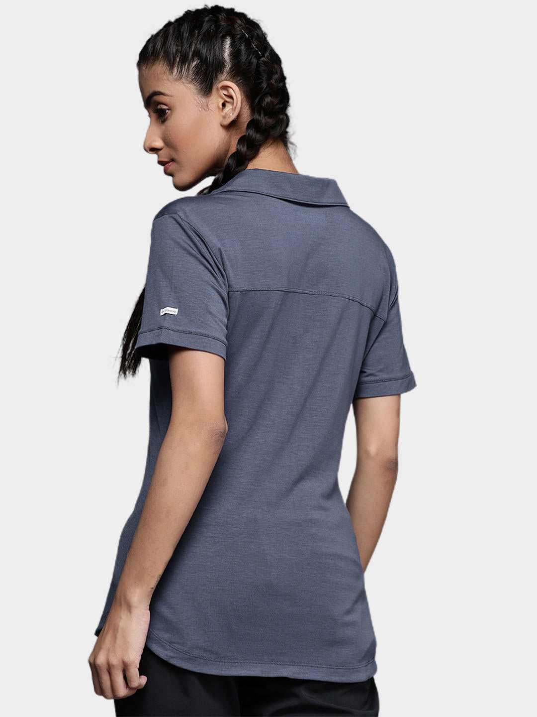 Columbia Women Blue Essential Elements Polo T-Shirt