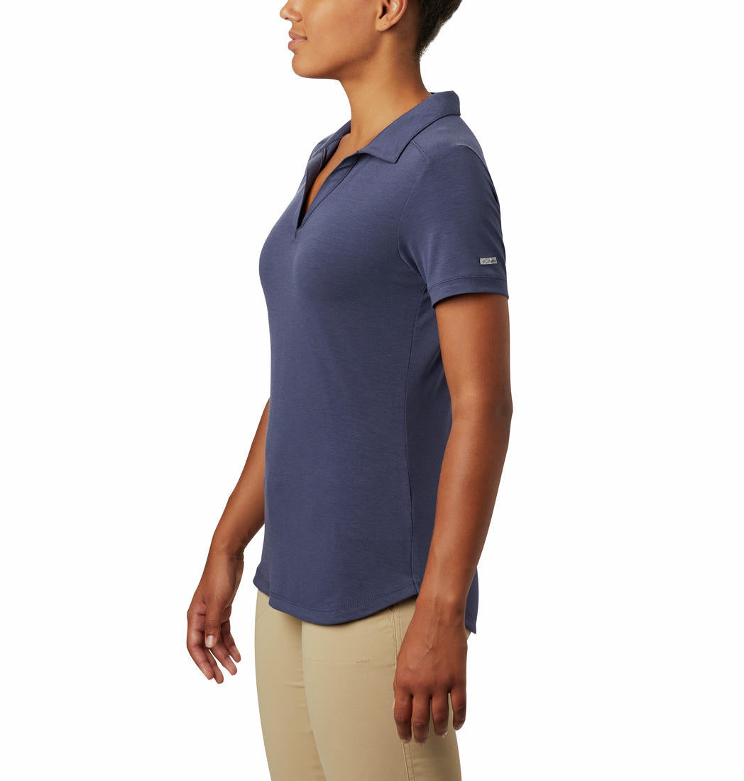 Columbia Women Blue Essential Elements Polo T-Shirt