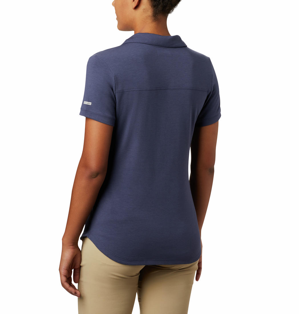 Columbia Women Blue Essential Elements Polo T-Shirt