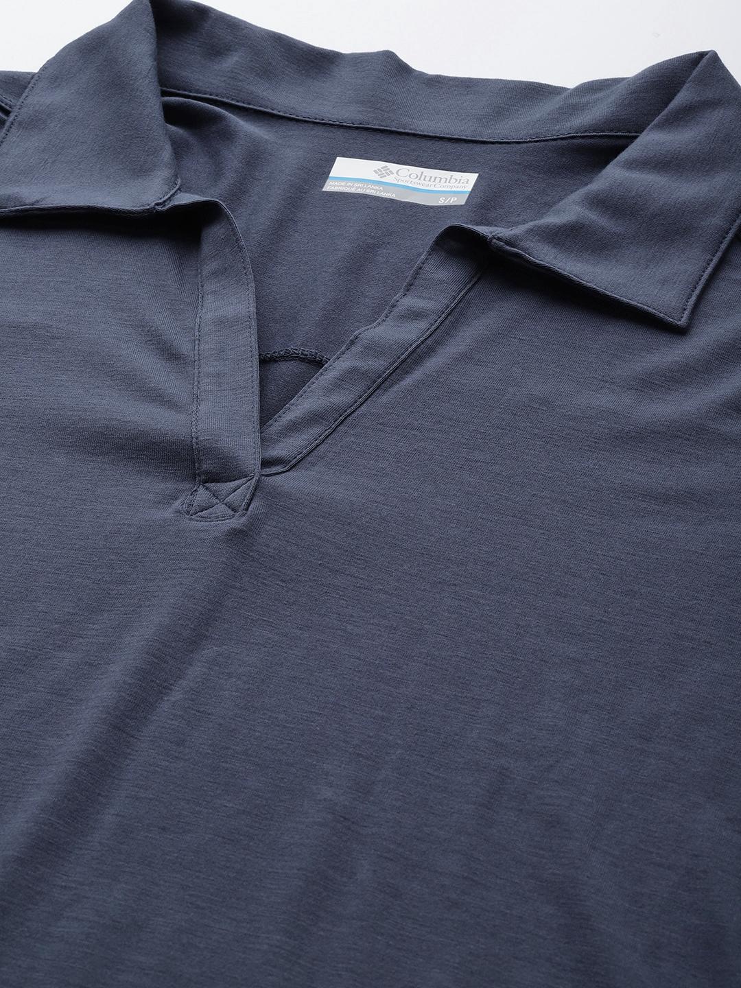 Columbia Women Blue Essential Elements Polo T-Shirt