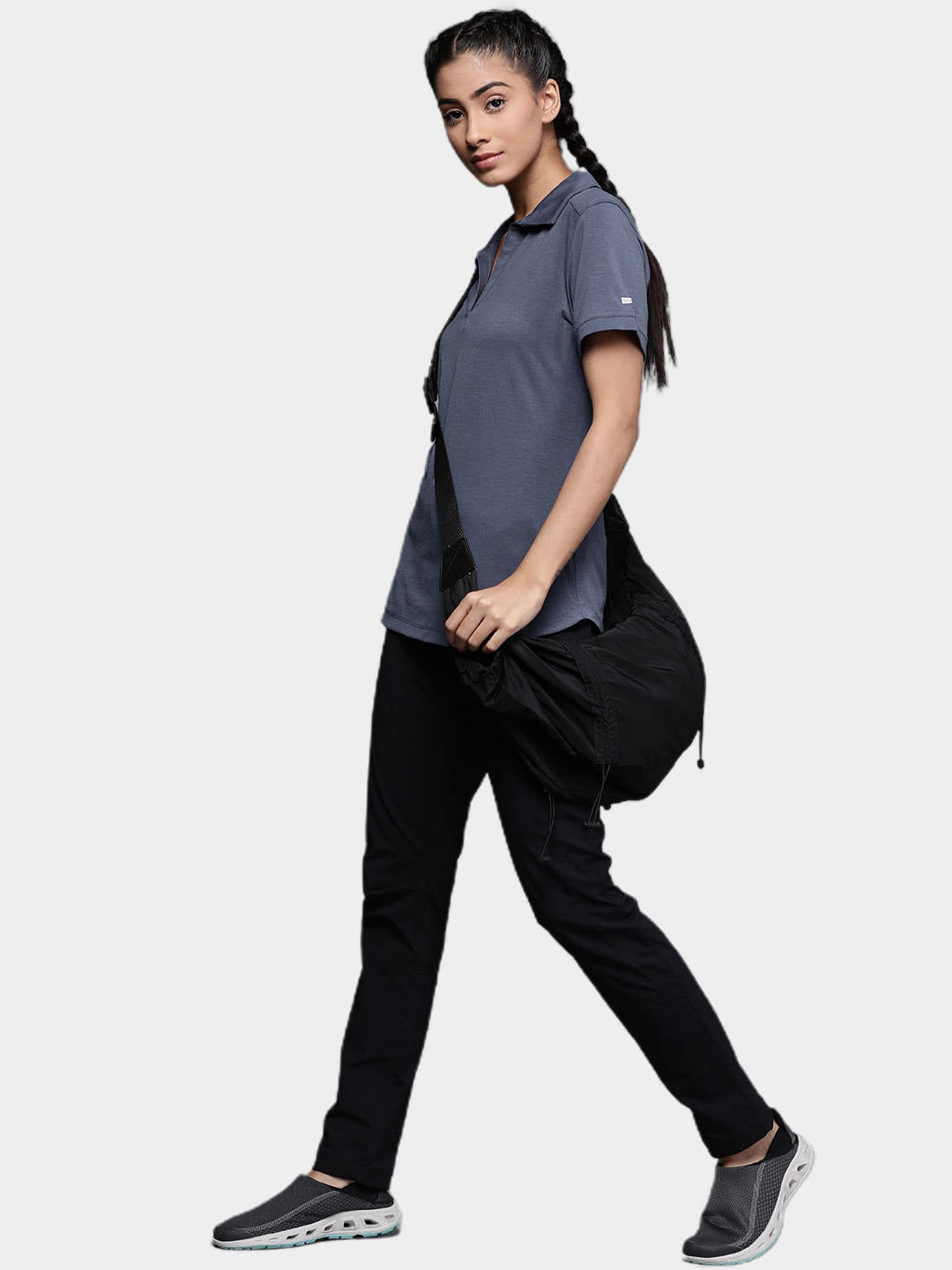 Columbia Women Blue Essential Elements Polo T-Shirt