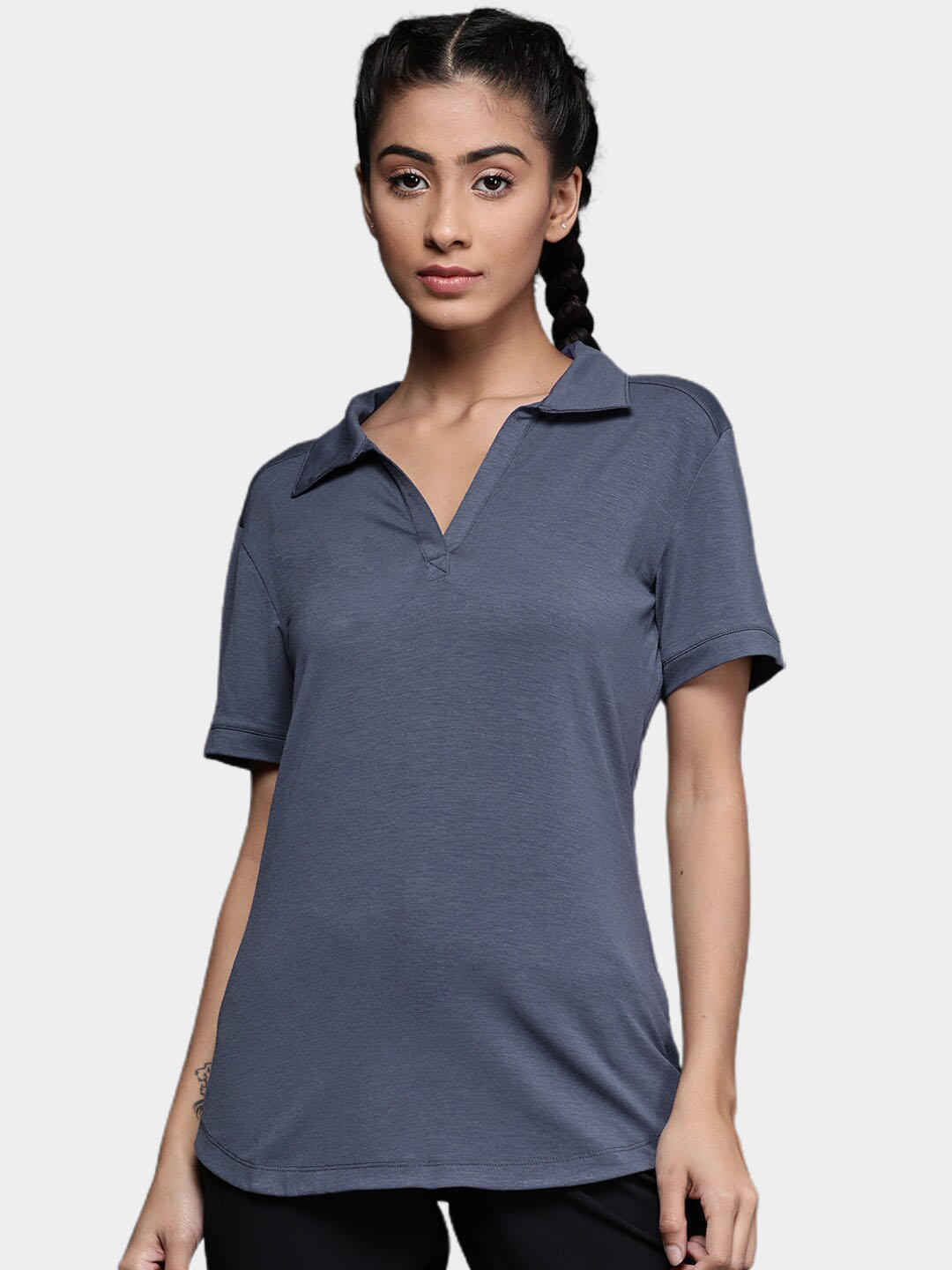 Columbia Women Blue Essential Elements Polo T-Shirt