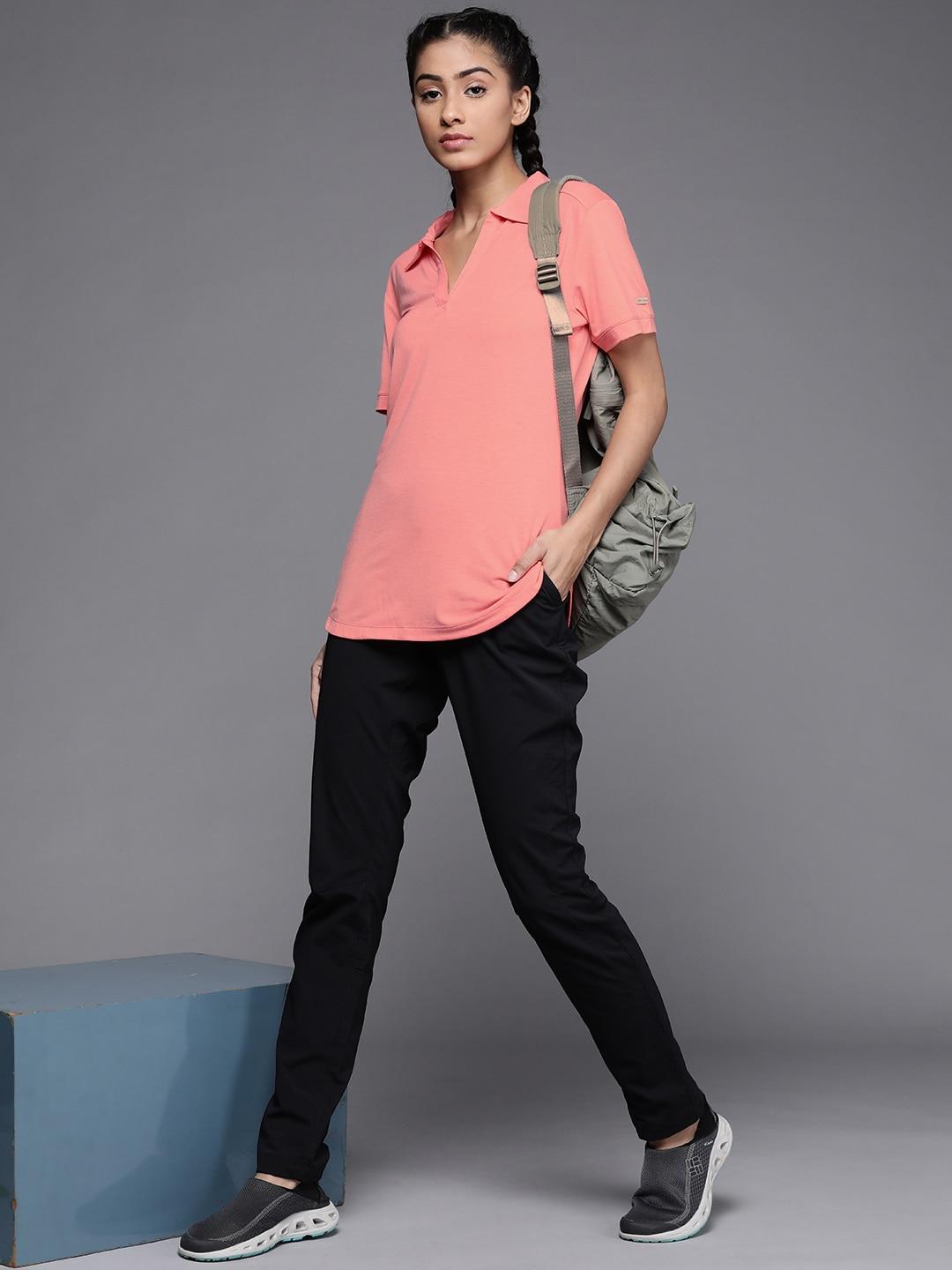 Columbia Women Pink Essential Elements Polo T-Shirt