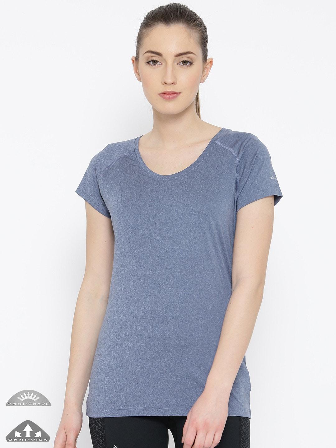 Columbia Women Blue Tuk Mountain Womens Short Sleeve T-Shirt