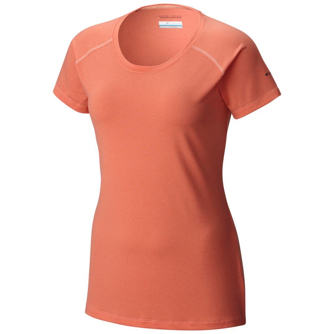 Columbia Women Peach Tuk Mountain Womens Short Sleeve T-Shirt