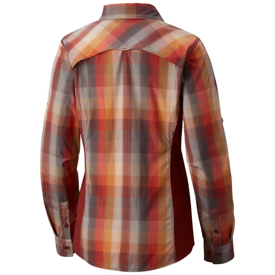 Columbia Women Red Omni-Wick Silver Ridge Plaid II Long Sleeve Shirt