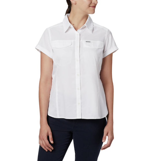 Columbia Women White Silver Ridge Lite Short Sleeve Shirts