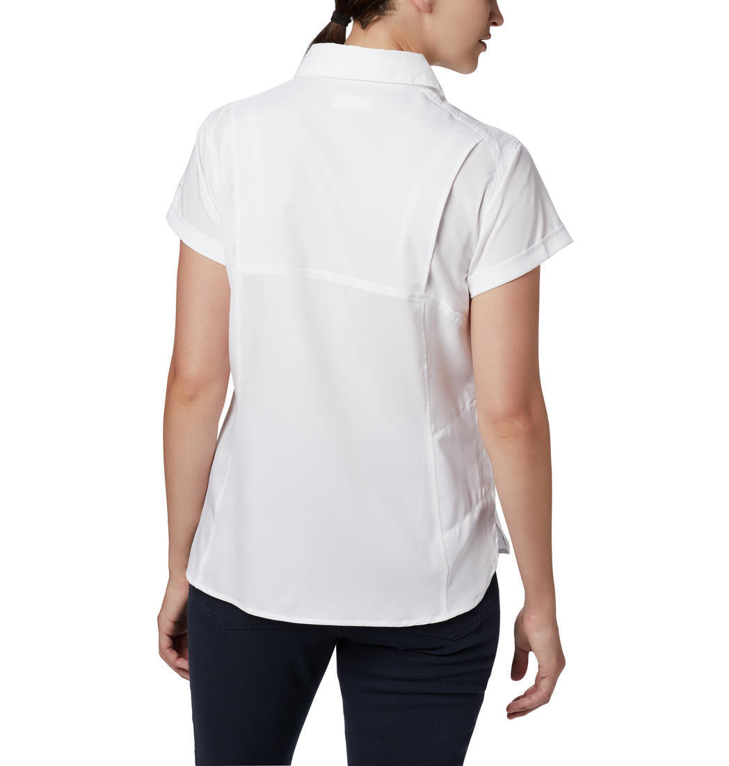 Columbia Women White Omni-Wick Silver Ridge Lite Short Sleeve Shirt