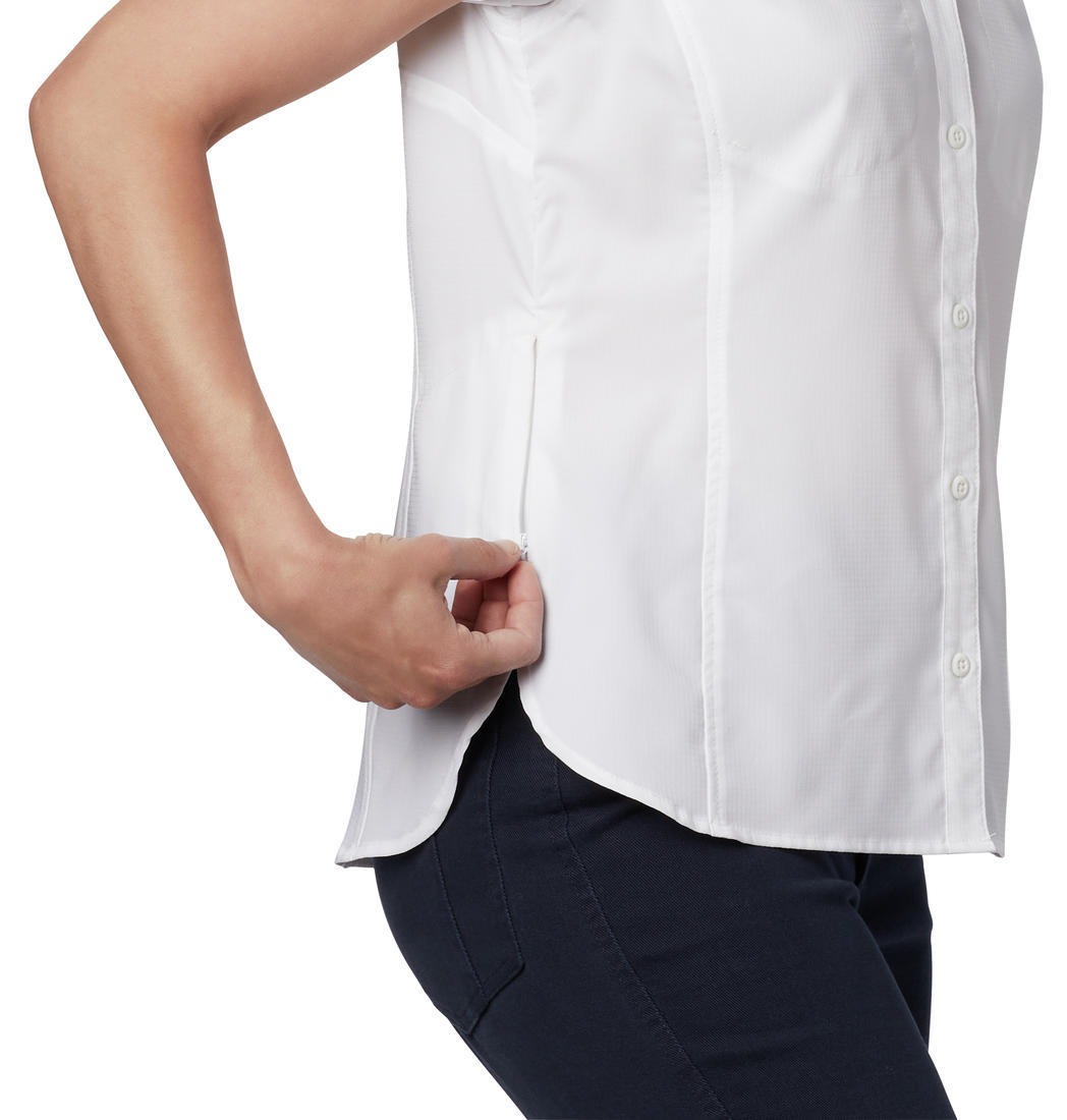 Columbia Women White Omni-Wick Silver Ridge Lite Short Sleeve Shirt