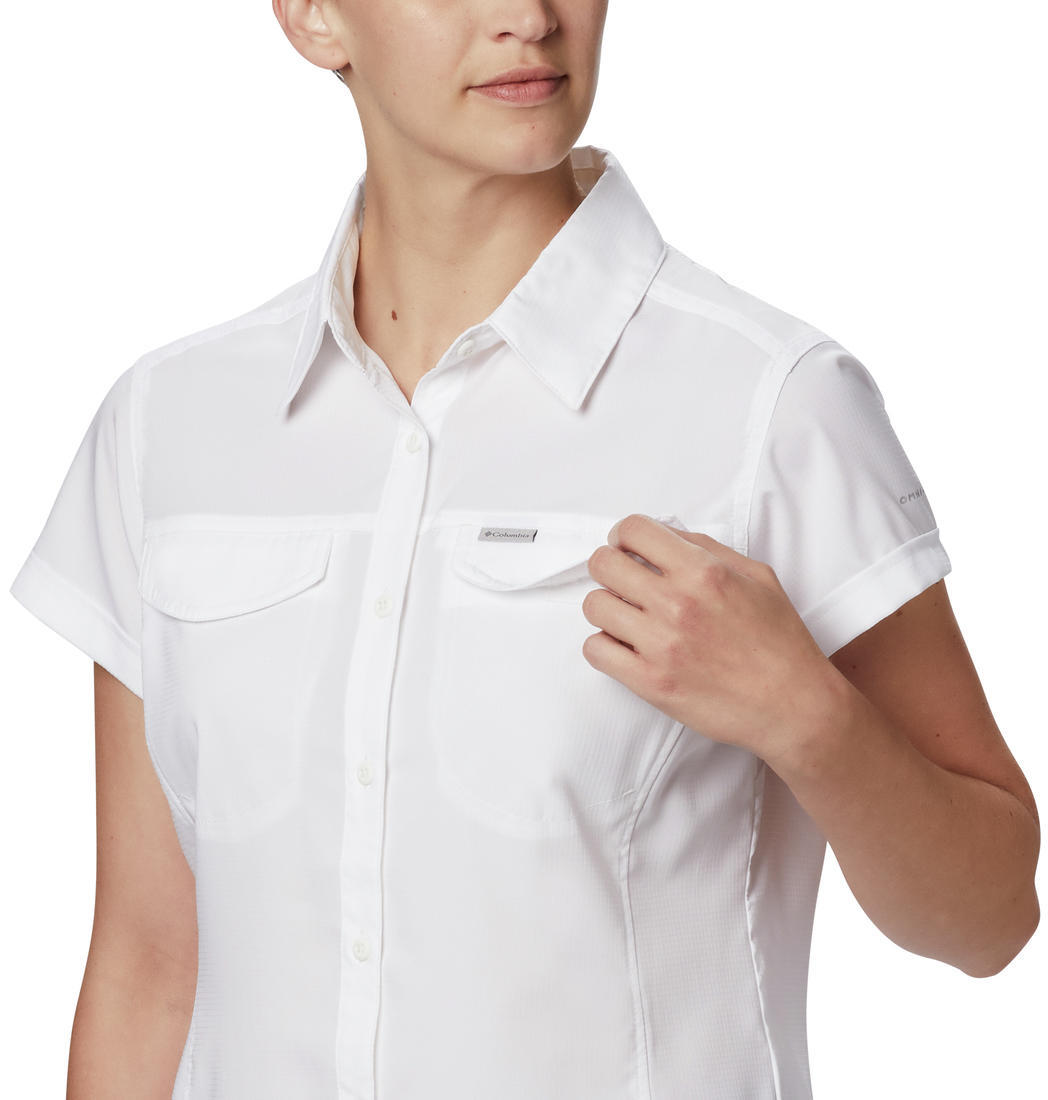 Columbia Women White Omni-Wick Silver Ridge Lite Short Sleeve Shirt
