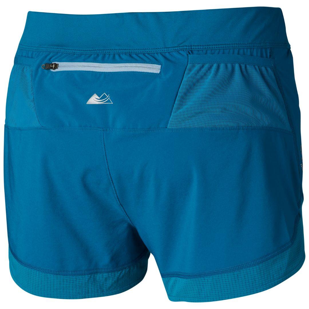 A Women Wearing Columbia Women Blue Titan Ultra II Short (Sun Protection)